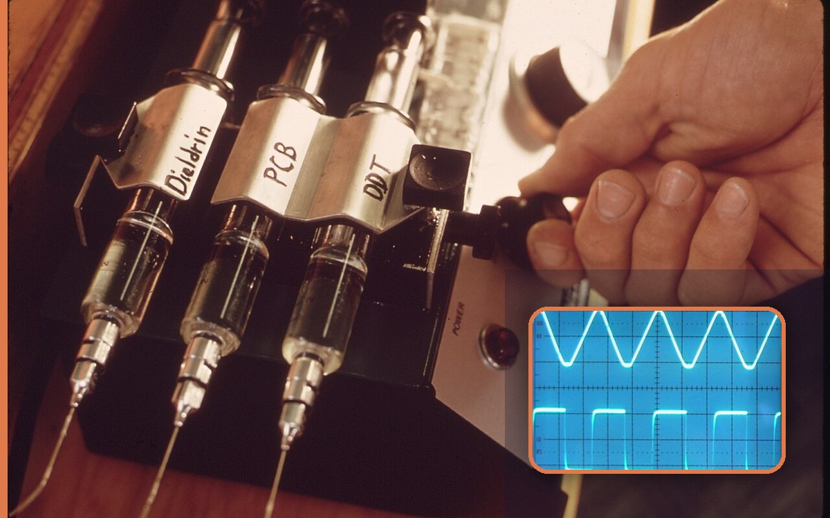 Benchtop loop: syringe pump and oscilloscope