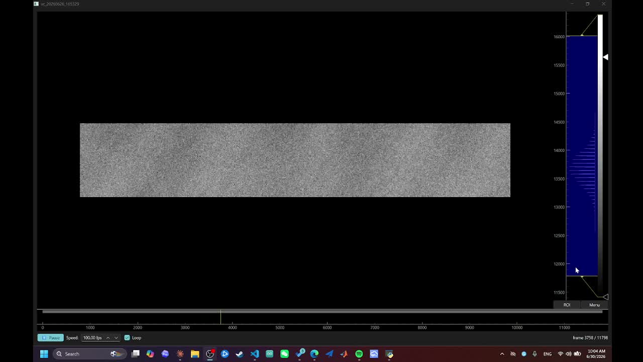 Screen recording showing playback of a narrow camera region of interest